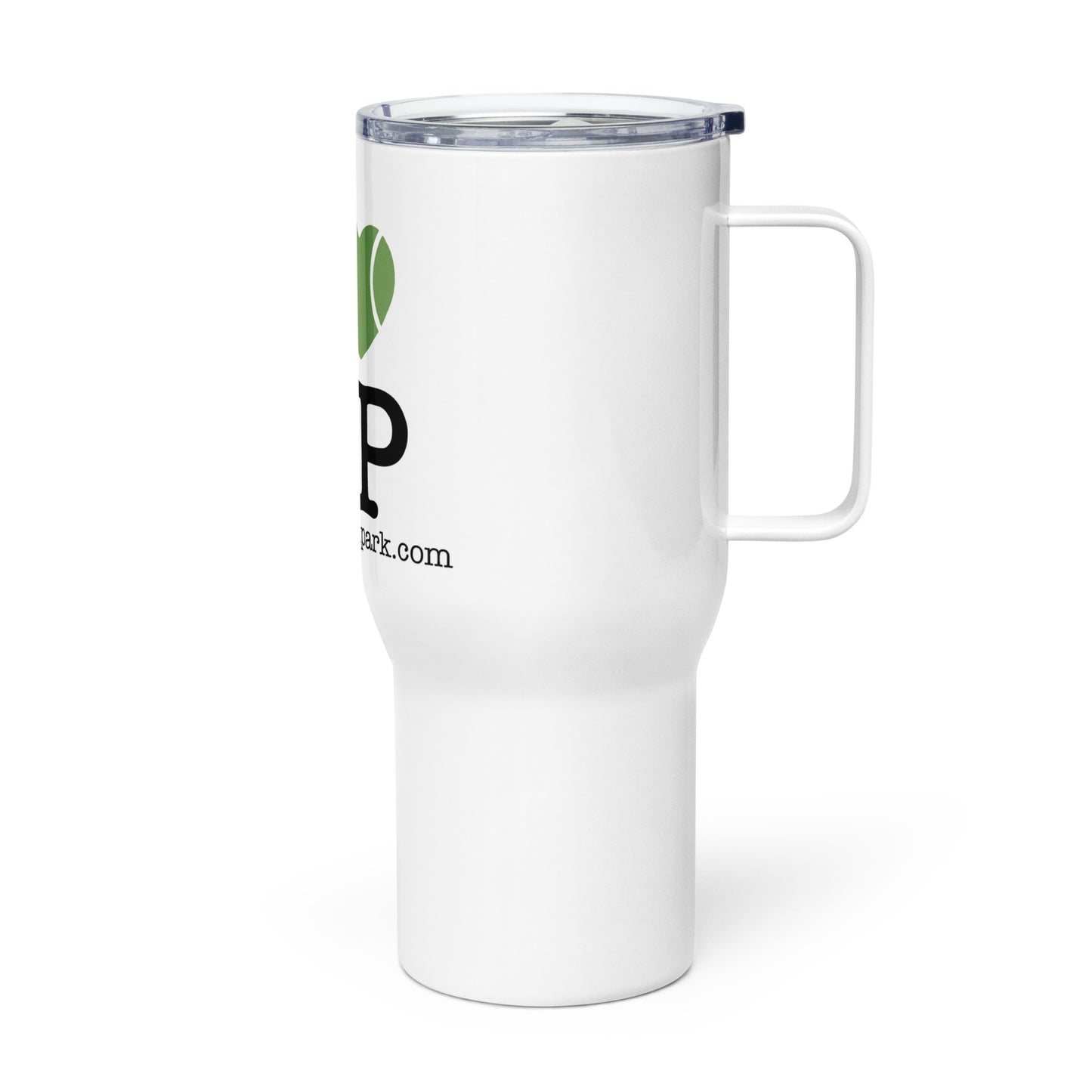 Travel mug with a handle