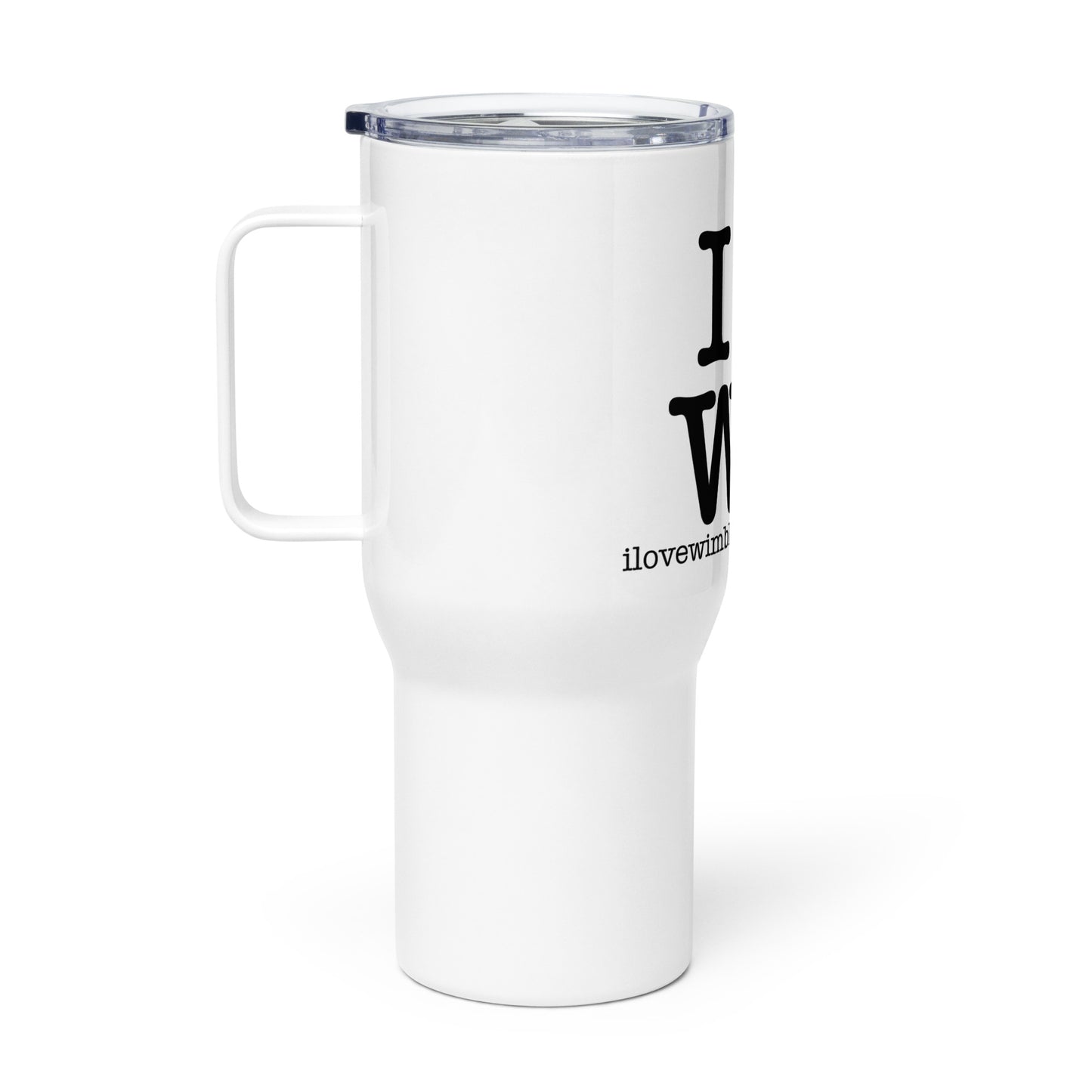 Travel mug with a handle